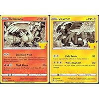 Zekrom & Reshiram - Pokemon Celebration Card Lot - Legendary Holo Foil - 002/025 & 010/030