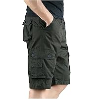 Mens Cargo Shorts Cotton Twill Below The Knee Work Shorts Big&Tall Relaxed Fit Tech 3/4 Long Shorts
