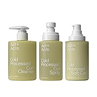 ACT+ ACRE Cold Processed Curl Nourishing Shampoo and Curl Defining Spray and Soft Curl Lotion for Defined Curls - Natural Bouce and Frizz - Lighweight and Moisturizing - Soft and Light Hold