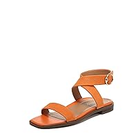 Vionic Women's Poppy Anaya Fashion Flat Sandal- Supportive Active Adjustable Sandals That Includes an Orthotic Insole and Cushioned Outsole for Arch Support, Medium Fit, Sizes 5-11