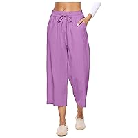 Andongnywell Women's Lounge Pants Floral Striped Print Comfy Casual Stretch Bottoms Pants Wide Leg Trousers