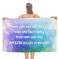 How Long Will You Simple Ones Love Your Simple Ways Beach Towel Sandproof Pre-Washed Compact Travel Towel Personalized Serenity Prayer Religious Quotes Swim Towels 31x51 Inch for Adults, Men, Women