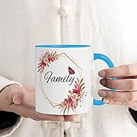 House Warming Gifts New Home Family Coffee Cups 11oz Seasonal Wreaths Round Porcelain Coffee Tea Cups Workout Coffee Mugs for Milk Latte Water Cappuccino
