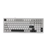 EPOMAKER x Aula F99 Wireless Mechanical Keyboard, Hot Swappable Gasket Custom Gaming Keyboard with Five-Layer Padding, Bluetooth/2.4GHz/USB-C, 8000mAh Battery (White Grey, Reaper Switch)