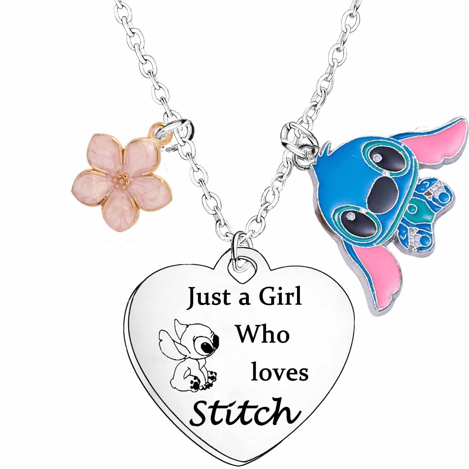 Ohana Necklace Friendship Gifts for Daughter Sister Niece Friends Stitch Necklace Stitch Stuff Stitch Gifts Christmas Birthday Gifts for Women Girls