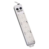 Tripp Lite Medical-Grade Power Strip for Patient Care Areas 6 Outlets 15 ft Cord White TRPPS615HGOEM