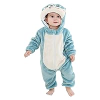 Newborn Baby Toddler Hoodies Jumpsuit Boys Girls Animal Romper Long Sleeve Hooded Jumpsuit Cute Outfit Clothes,A3-Blue,70