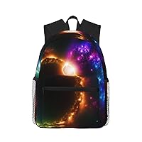 Black Hole Galactic Space Backpack Fashion Printing Backpack Light Backpack Casual Backpack With Laptop Compartmen