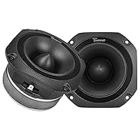 Timpano Super Tweeter 4 Inch TPT-ST25 Black, 8 Ohm, 900 Watts Max, 109 dB, 1.5 in Voice Coil, HIgh Sensitivity, Slim Profile Bullet Tweeters Speakers for Pro Audio (Pair)