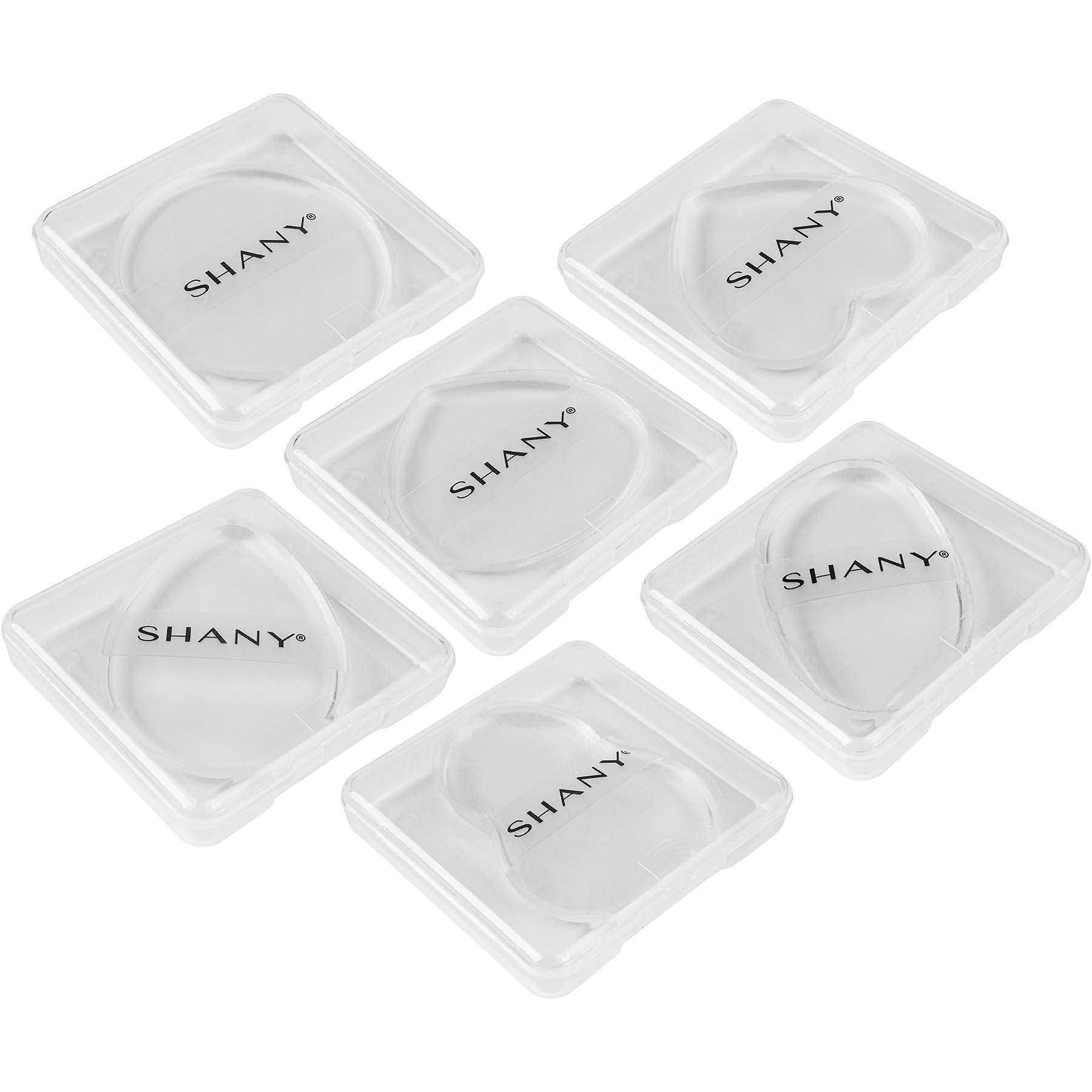 SHANY Stay Jelly Silicone Sponge Set - Clear & Non-Absorbent Makeup Blending Sponges for Flawless Application with Foundation - Assorted Sizes and Shapes - Pack of 6