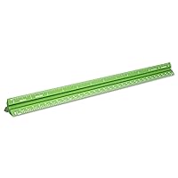 Alumicolor Aluminum Architect Solid Drafting Scale, 12IN, Green