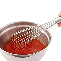 Restaurantware Met Lux 16 x 3 x 3 Inch Baking Whisk 1 French Whisk With Ergonomic Handle - Dishwashable Won't Corrode Stainless Steel Whisk For Whipping Baking Or Cooking