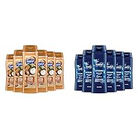 Body Wash Bundle - Cocoa Butter Shea and Men's Cedarwood Mandarin Scents, Vitamin E, 18 Oz Packs of 6