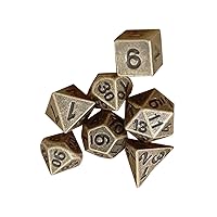 Mini Polyhedral Dices Set Vintage Multi-Sided Metal Dices Tiny Role Playing Table Game Dices Portable Small Decoration Mini Polyhedral Dices Set Fashion Accessory Durable Mini