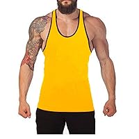 Men's Cotton Blank Stringer Y Back Cotton Workout Stringer Gym Tank Tops