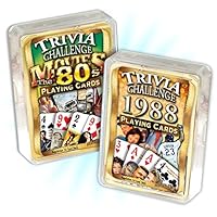1988 Trivia Playing Cards & 1980's Movie Trivia Birthday Combo