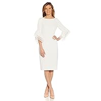 Adrianna Papell Women's Knit Crepe Tiered Sleeve Dress