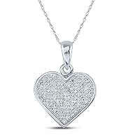 Silver Diamond Heart Pendant 1/4 Ctw.