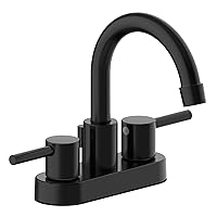 Design House 593962 Eastport II Bathroom, Centerset Faucet, Matte Black