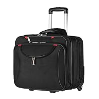 Rolling Briefcase Rolling Laptop Bag Computer Case with Wheels Mobile Office Carry On Luggage for 14.1in 15.6in Business Notebook for Women Men