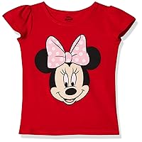 Disney Girls' Toddler Minnie Mouse Short Sleeve T-Shirt, Red, 5T