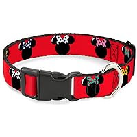 Minnie Mouse Silhouette Red/Black/Polka Dot Plastic Clip Collar, Narrow Small/6-9