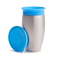 Munchkin® Miracle® 360 Toddler Sippy Cup, Spill Proof, 10 Ounce, Stainless Steel, Blue