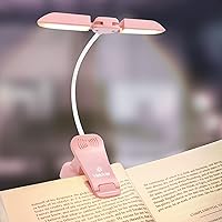 14 LED Rechargeable Book-Light for Reading at Night in Bed, Warm/White Reading Light with Clamp, 180° Adjustable Mini Clip on Light, Lightweight Eye Care Book Light, Perfect for Book Lovers