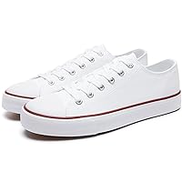 yageyan Men Canvas Low top Shoes Classic Casual Sneakers Black and White Fashion Shoes
