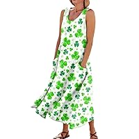 Casual Dresses for Women Dresses Long Maxi Dresses for Women Emerald Green Tops for Women Bohemian Dresses for Women 2024 Sexy Sundresses for Women Romper Dress St. Patrick's Multi M
