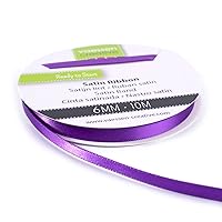 Vaessen Creative Double Satin Ribbon, Purple, 6 mm