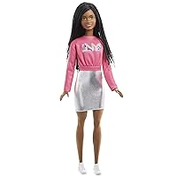 Barbie It Takes Two Doll, Brooklyn Fashion Doll with Braided Hair, Pink NYC Shirt, Metallic Skirt & White Shoes