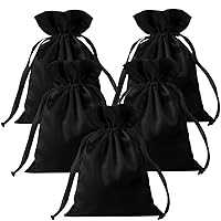 Gbateri 35pcs Black Satin Bags with Drawstring, 5x7 Inches Drawstring Gift Bags, Party Favor Bags Drawstring Pouch for Baby Shower, Bridal Shower, Christmas, Party Supplies, Candy, Jewelry Bags