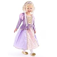 Little Adventures Classic Rapunzel Princess Dress Up Costume - Machine Washable Girls Child Pretend Play and Party Outfit (Size X-Large Age 7-9)