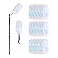 180° Dusters Multi Surface Duster Refills Kit Extender Handle (1 Long Handle to + 1 Short Handle + 15 Duster Refill)