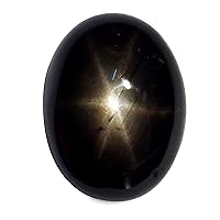 3.18 Ct. Natural Oval Cabochon Black Star Sapphire Thailand 6 Rays Loose Gemstone