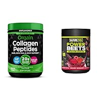 Orgain Hydrolyzed Collagen Peptides 1lb, Nature Fuel Acai Berry Pomegranate Power Beets Powder 60 Servings