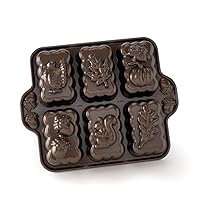 Nordic Ware Harvest Mini Loaf Pan, Bronze, 11.38 x 9 x 1.88 inches, Brown