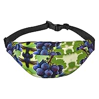 Grape Adjustable Belt Hip Bum Bag Fashion Water Resistant Hiking Waist Bag for Traveling Casual Running Hiking Cycling