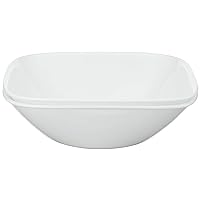 Corelle Vitrelle 1-Qt Serving Bowl, Large Serving Bowl, Triple Layer Glass, Crack and Chip Resistant, Square Serving Trays, 7.75