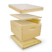 Mann Lake Unassembled Complete Bee Hive Box with Foundation, Langstroth 10 Frame 9 5/8