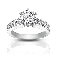 1.35 ct Ladies Round Cut Diamond Engagement Ring in Platinum