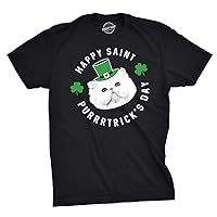 Mens Happy Saint Purrtricks Day T Shirt Funny Saint Patricks Day Cat St Patty