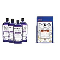 Dr Teal's Foaming Bath & Pure Epsom Salt Soak Bundle with Lavender, Oat Milk & Argan Oil, 37 lbs Total