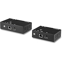 StarTech.com HDMI Over CAT6 Extender - Power Over Cable - 4K 60Hz Up to 30m / 115 ft - 1080p 60Hz up to 70m / 230 ft (ST121HDBT20S), Black