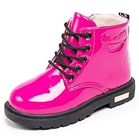 Kids Boots Children Boys and Girls Candy-Colored Waterproof and Velvet Boots