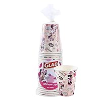 Glad for Kids Disney Mickey & Friends 9oz Paper Cups with Minnie Mouse Pink Polka Dots Design, 24 Count | Pink Polka Dot Mickey & Friends Paper Cups for Everyday Use, Kids Cups