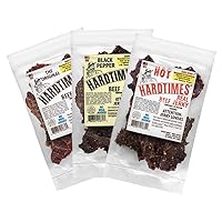 Hardtimes Handcrafted Beef Jerky - Variety Flavors - 3 Pack of 4 oz. Bags