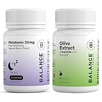 Balance Breens Melatonin 20mg, 120 Tablets + Olive Leaf Extract 400mg, 60 Capsules
