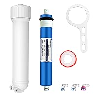 75 GPD RO Membrane with Reverse Osmosis Membrane Housing Set, Reverse Osmosis Filter Replacement Kit, RO Membrane Housing Set for DIY RO Water System & Maple Syrup Reverse Osmosis System